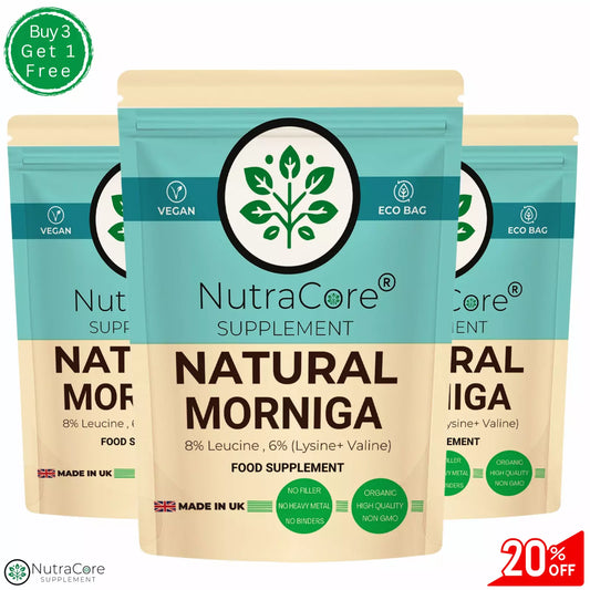 Natural Moringa Capsules 500mg (8% Leucine, 6% Lysine)-100% Natural & Organic