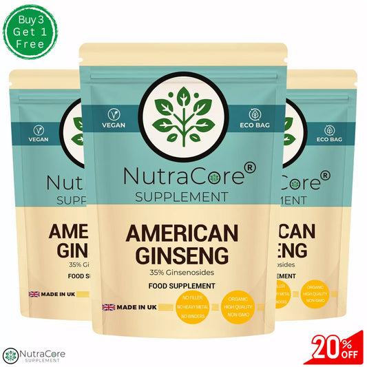 American Ginseng Capsules 5000mg (35% Ginsenosides) Natural Veg Capsules