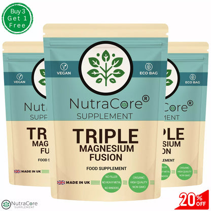 Triple Magnesium Complex 750mg Capsules(Bisglycinate+Citrate+Taurate)-100% Vegan