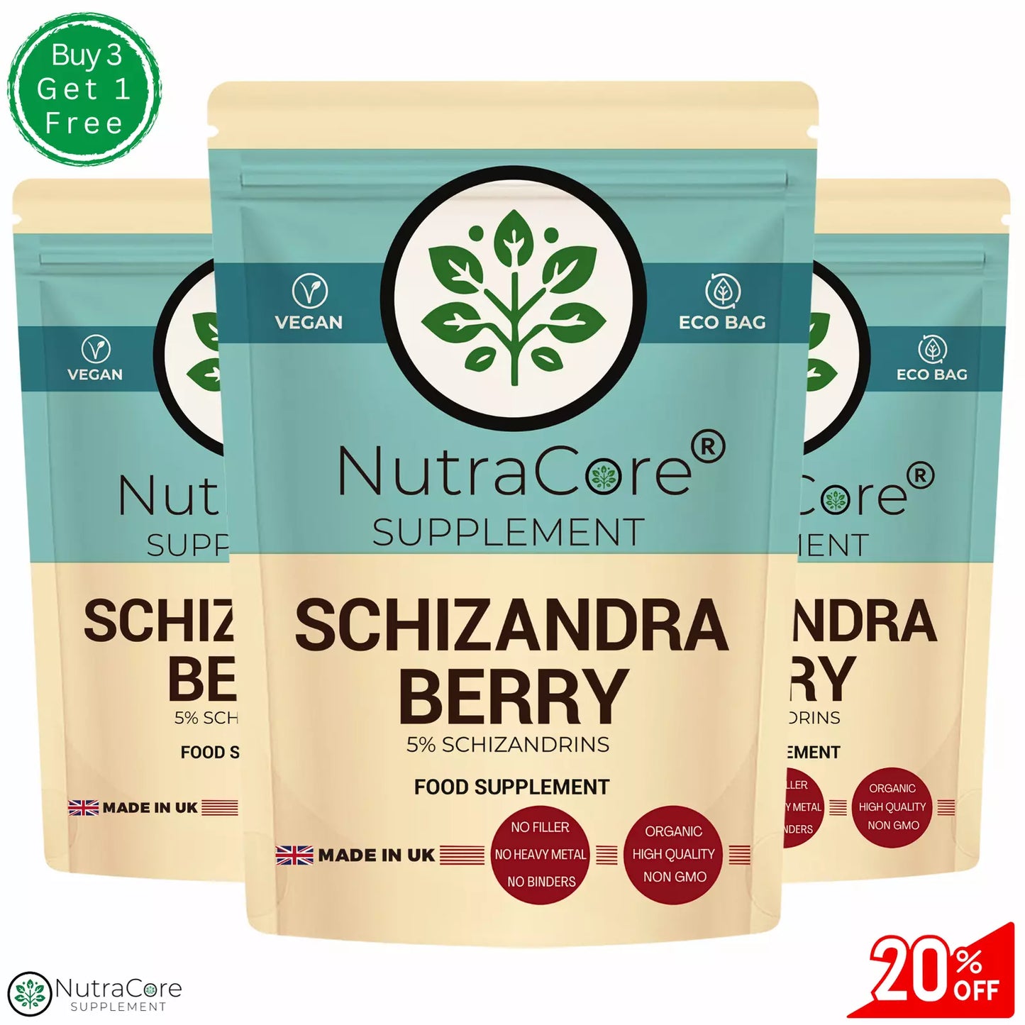 Schizandra Berry Capsules 5500mg-(5% Schizandrins)-100% Natural & Vegan