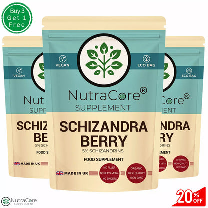 Schizandra Berry Capsules 5500mg-(5% Schizandrins)-100% Natural & Vegan