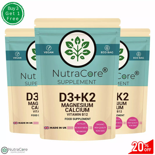 Vitamin D3 10000iu K2 B12 10000mcg(Calcium+Magnesium) Capsule-Vegan Vit. D3 K2