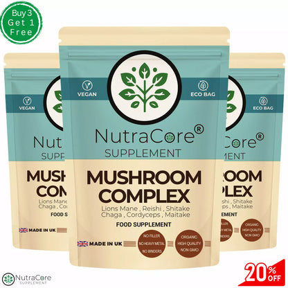 Mushroom Complex Lions Mane, Reishi ,Shitake, Chaga, Cordyceps Maitake 5500mg