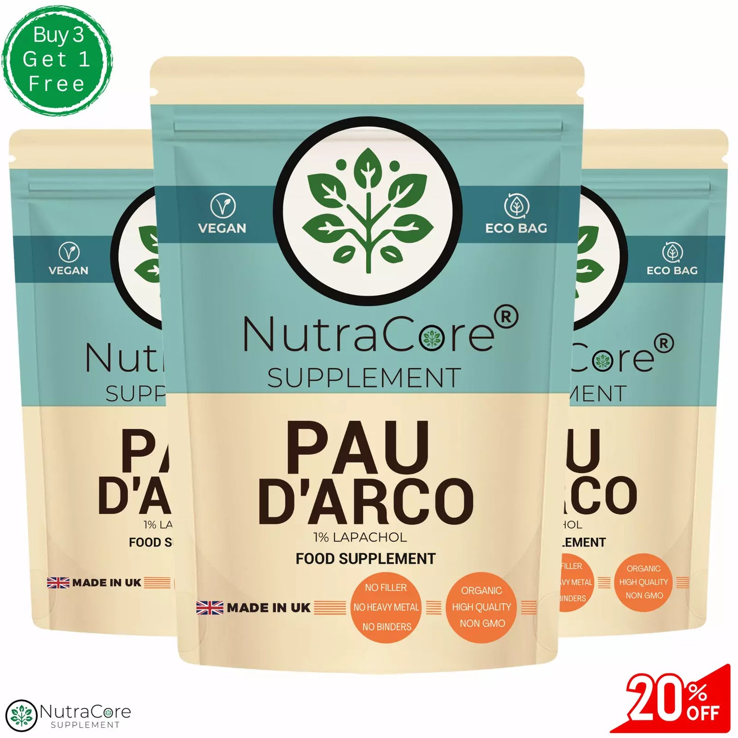 Pau D'arco Capsule 5000mg-(50mg Lapachol) Anti-Inflammation -100% Natural&Vegan