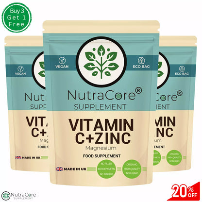 Vitamin C+Zinc Double Strength Capsule (20%Elemental Magnesium)-Natural Vitamin C