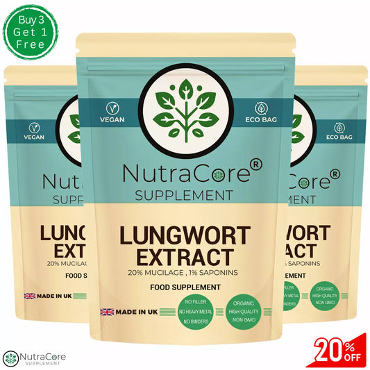 Lungwort Extract Capsule 5500mg-20% MUC LAGE. 1% SAPONINS-Vegan & Strong Product,