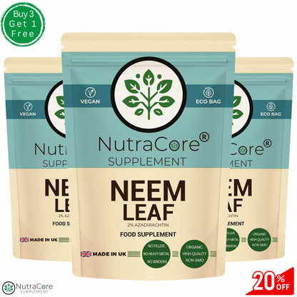 NEEM LEAF 5500mg Capsules, (2%Azadirachtin) 100% Organic-Detox Immune Support