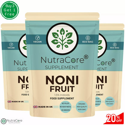 Noni Fruit Capsule 5500mg (1.5% Iridoids)-100% Natural & Strong-Vegan Product