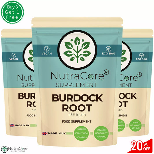 Burdock Root Extract Capsules 6000mg-(45% Inulin)-100% Natural & Strong-Vegan