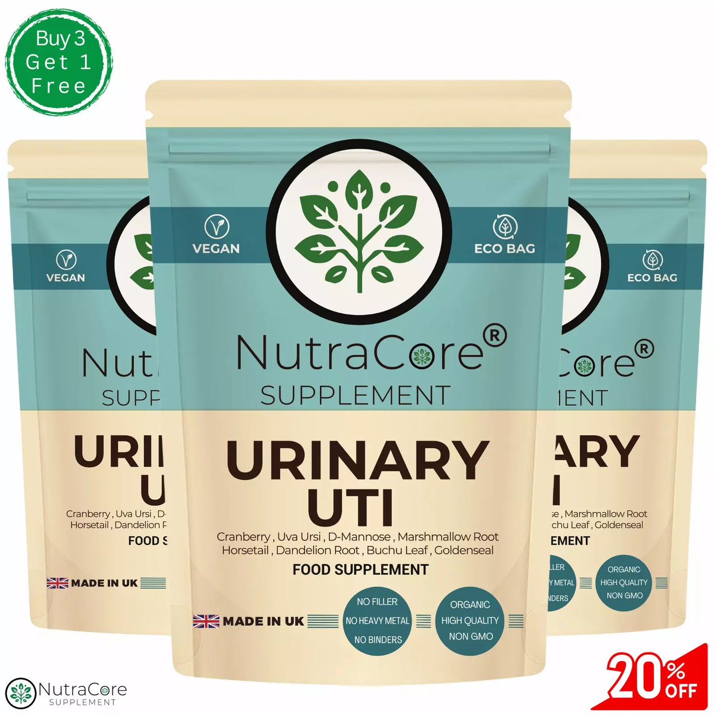 Urinary & UTI Complex Caps 700mg-Urinary & UTI Relief Support-100%Vegan Product