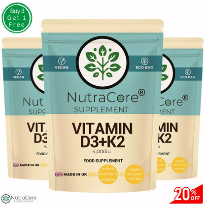 Vitamin D3 4000IU+K2 MK7 200mcg Caps(20%Elemental Magnesium)-Natural Vitamin D3