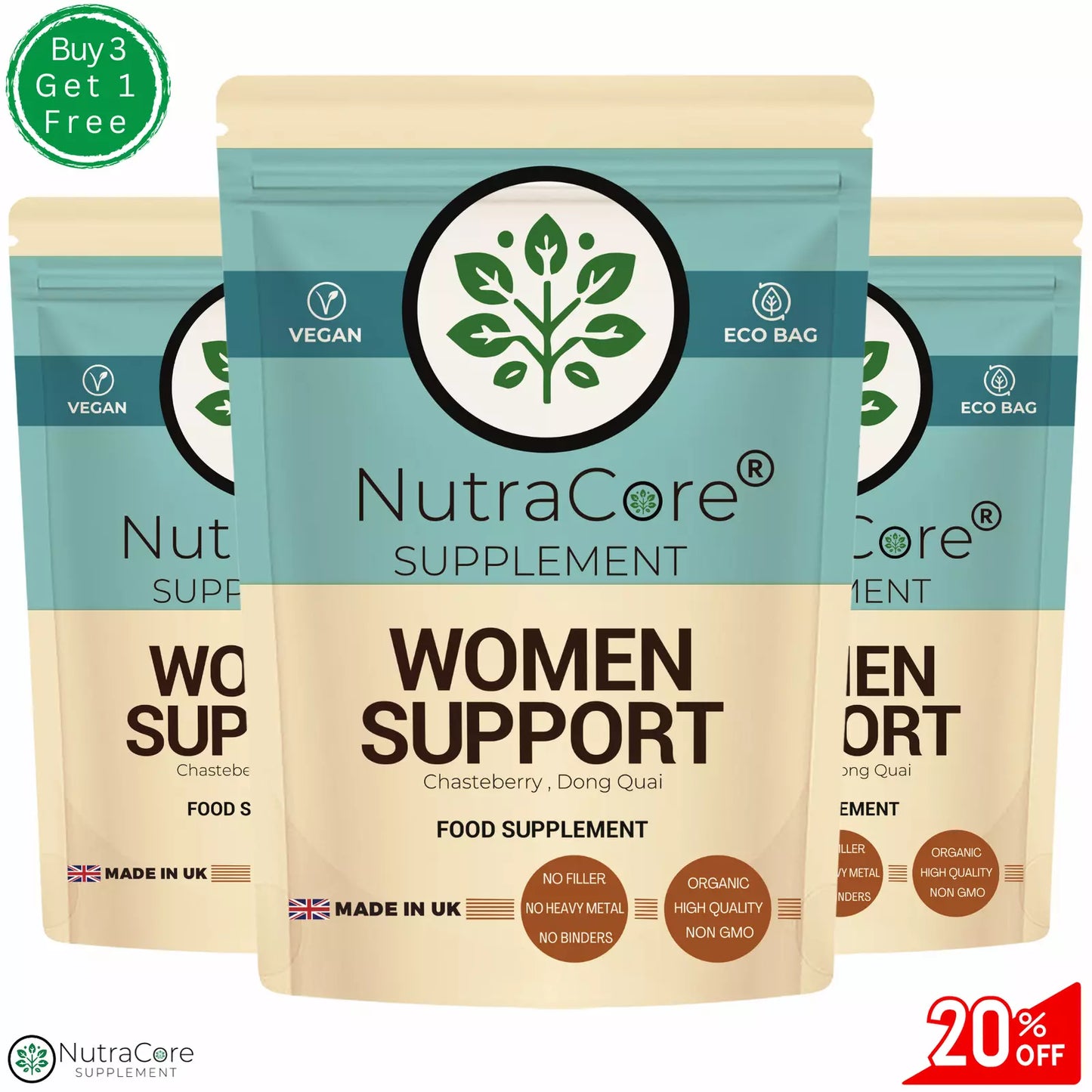 WOMEN SUPPORT COMPLEX Capsules 5000mg-Chasteberry, Qong Duai-10:1 Extract (PMS)