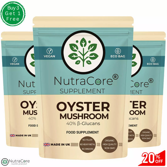 Oyster Mushroom 4500mg Caps-(40% ß-Glucans) Support Healthy Cholesterol-Vegan