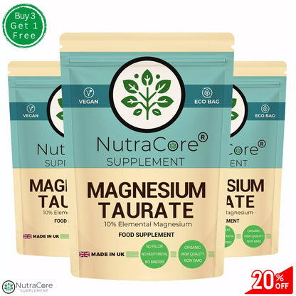 Magnesium Taurate Capsules 700mg (70mg Elemental Magnesium)-100% Vegan & Natural