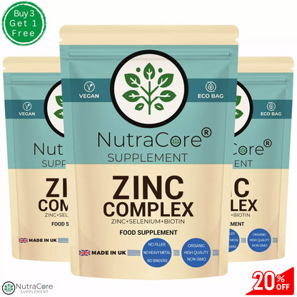 Zinc Complex Capsules-(Zinc+ Selenium+ Biotin )-Skin & Hair-100% Natural & Vegan