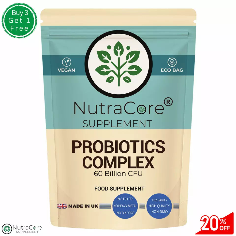 Probiotics Complex For Gut Health-60 Billion CFU - 15 Active Bacteria-Vegan Caps