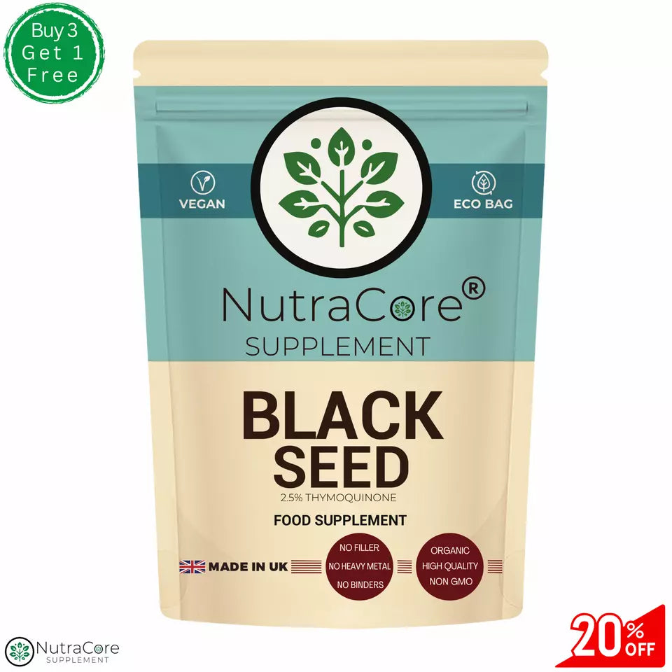 Original Black Seed Oil Capsules 1000mg (2.5% Thymoqunone, 25mg Thymoquinone)