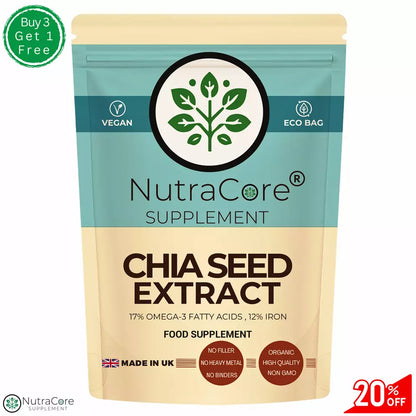 Chia Seed Capsules, 500mg Capsules, (17% Omeg 3 ) Cholesterol & Weight Control