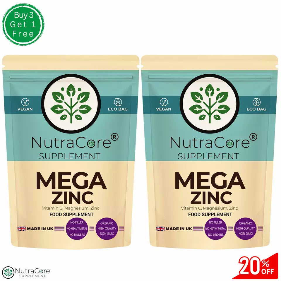 Mega Zinc 500mg Capsules(Zinc, Magnesium, Vitamin C)-100%Vegan&Natural Products