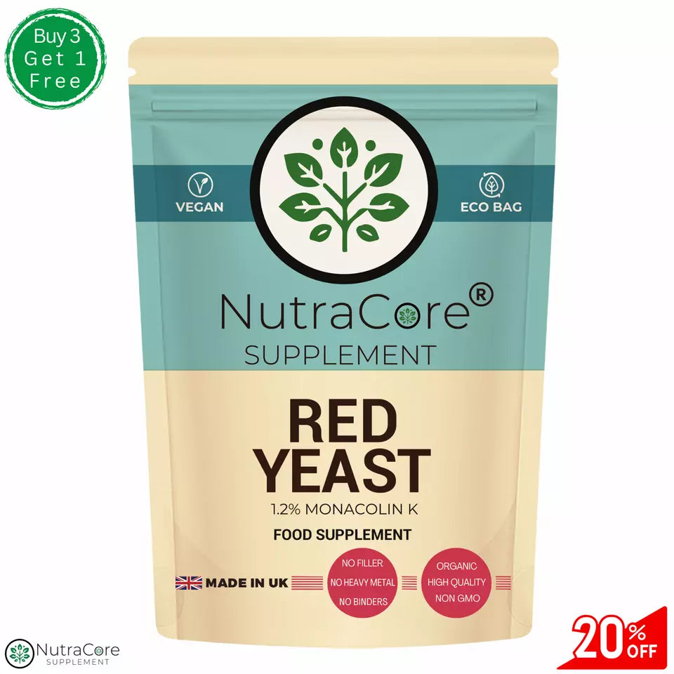 Red Yeast Rice Capsule 6000mg-( 1.2% Monacolin K )-Vegan-Cholesterol & digestion