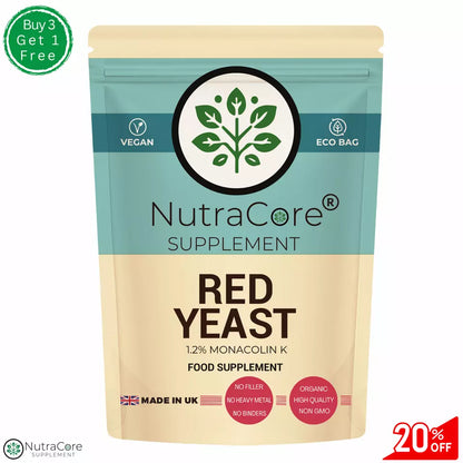 Red Yeast Rice Capsule 6000mg-( 1.2% Monacolin K )-Vegan-Cholesterol & digestion