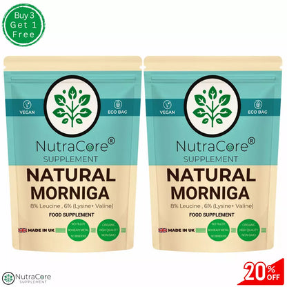 Natural Moringa Capsules 500mg (8% Leucine, 6% Lysine)-100% Natural & Organic