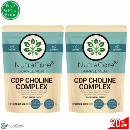 CDP Choline Complex 600mg Capsule-Vitamin(C+D3+E+B9+B7)+Zinc+Mag.+Selenium-Vegan