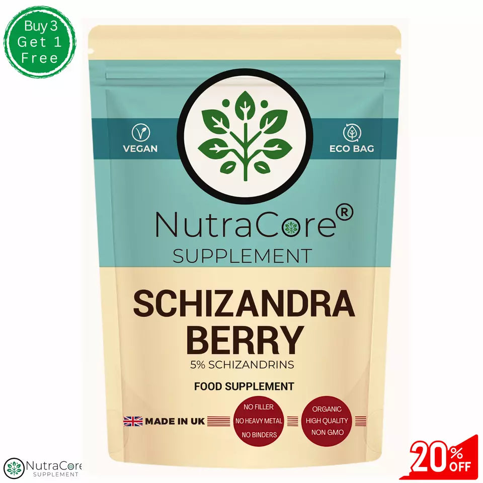 Schizandra Berry Capsules 5500mg-(5% Schizandrins)-100% Natural & Vegan
