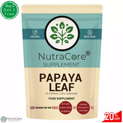 Papaya Leaf Extract Capsules 5500mg-(3% Papain, 0.2%Carpaine)-Vegan Capsule