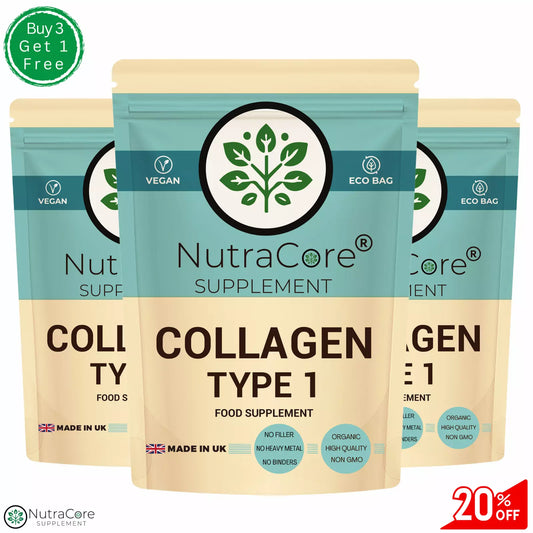 Collagen Capsules 600mg (Hydrolysed Marine Type 1)-Max Strength Skin Hair-Vegan