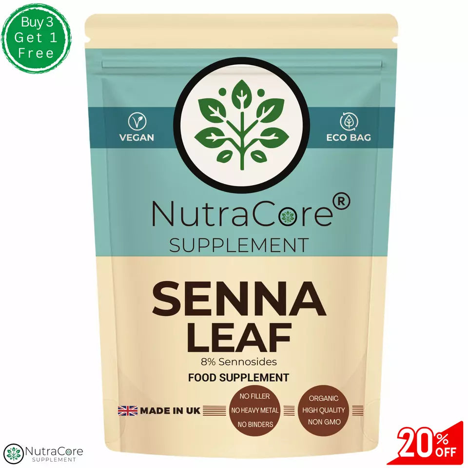 Organic Senna Leave Capsule 5000mg-(8% Sennosides)-Digestive &Constipation-Vegan
