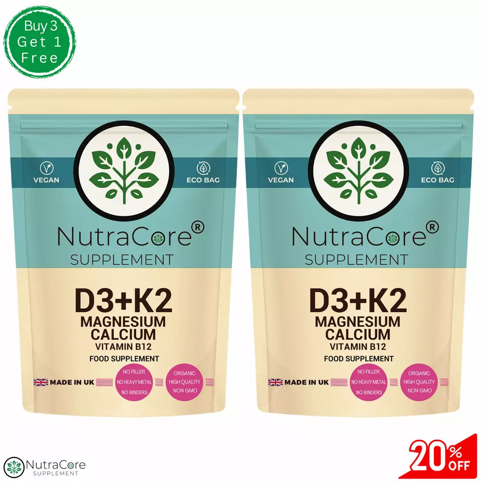 Vitamin D3 10000iu K2 B12 10000mcg(Calcium+Magnesium) Capsule-Vegan Vit. D3 K2