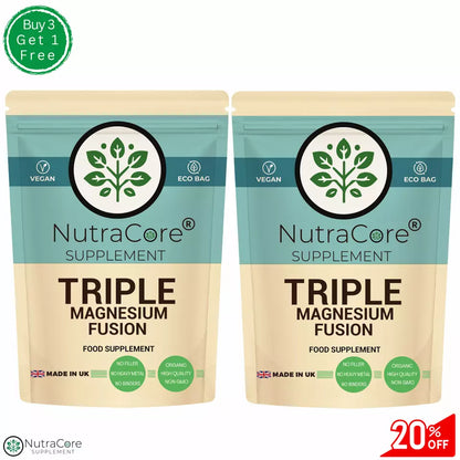 Triple Magnesium Complex 750mg Capsules(Bisglycinate+Citrate+Taurate)-100% Vegan
