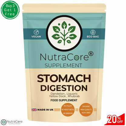 STOMACH&DIGESTION Caps 5000mg-Dandelion,Liquoric,Yellow Dock,Rhubrab-10:1Extract