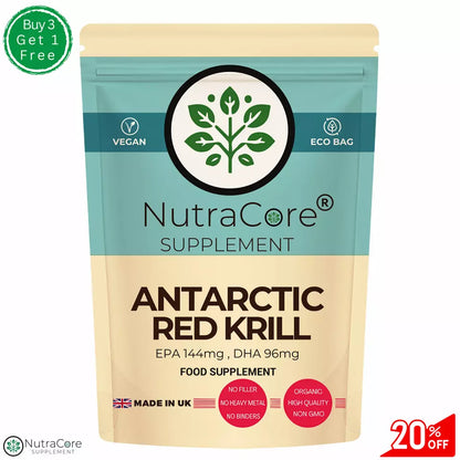 Red Krill Oil 600mg Soft Capsule-Superba Antarctic Krill-(96mg DHA , 144mg EPA)