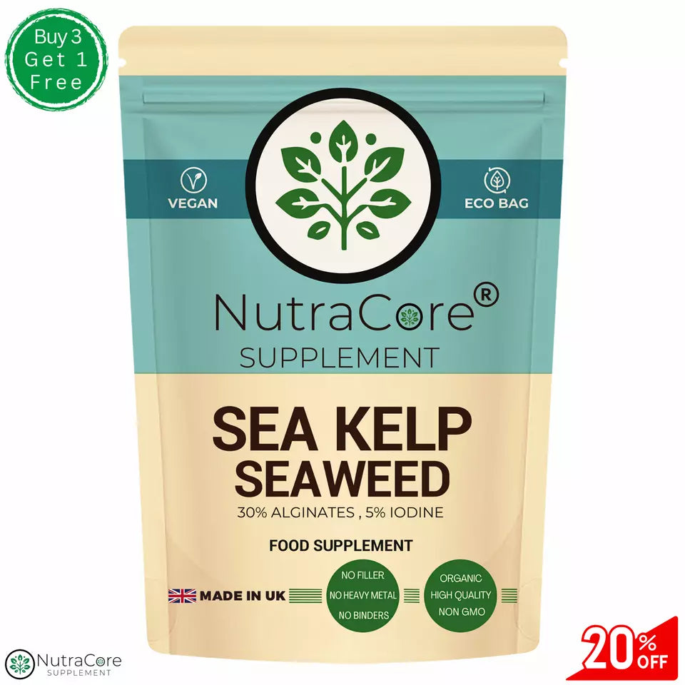 Sea Kelp Extract Capsule 6000mg-(3% Alginates , 0.5% Iodine)-100% Natural &Vegan