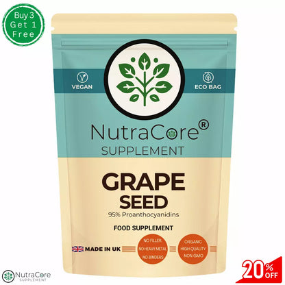 Grape Seed Capsules 5000mg (95% Proanthocyanidins)-100% Organic & Vegan Product
