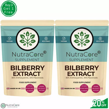 Bilberry Extract Capsules, 6000mg-(36% Anthocyanins)-100% Natural & Vegan
