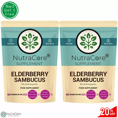 ELDERBERRY (SAMBUCUS ) Capsules 5500mg  ( 165mg Anthocyanin)-Vegan