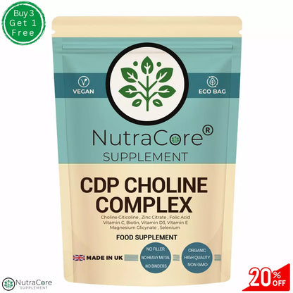 CDP Choline Complex 600mg Capsule-Vitamin(C+D3+E+B9+B7)+Zinc+Mag.+Selenium-Vegan