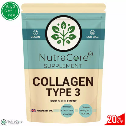 Collagen (Type 3) Capsules 600mg-Hydrolysed Marine-Joint Support&Skin Care-Strong