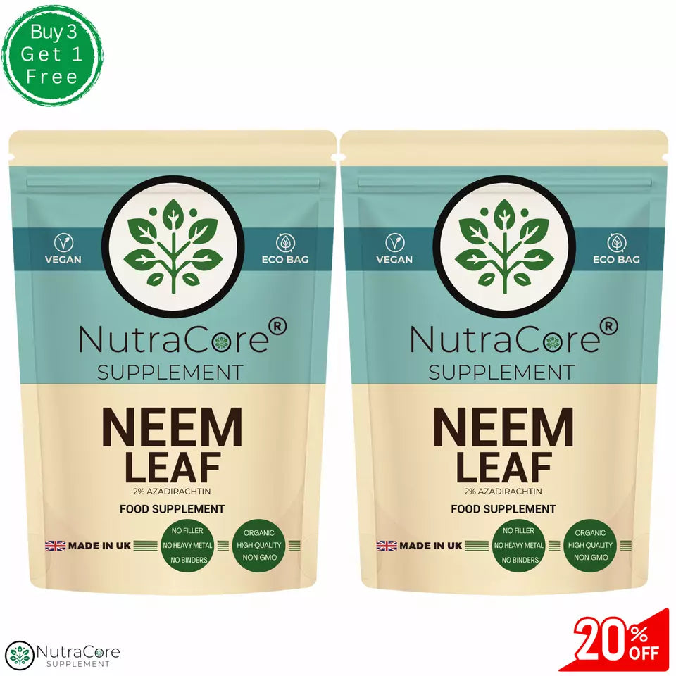 NEEM LEAF 5500mg Capsules, (2%Azadirachtin) 100% Organic-Detox Immune Support