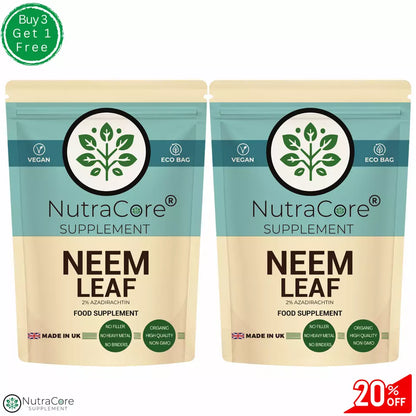 NEEM LEAF 5500mg Capsules, (2%Azadirachtin) 100% Organic-Detox Immune Support