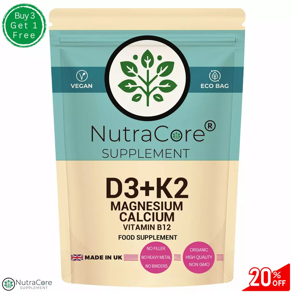 Vitamin D3 10000iu K2 B12 10000mcg(Calcium+Magnesium) Capsule-Vegan Vit. D3 K2