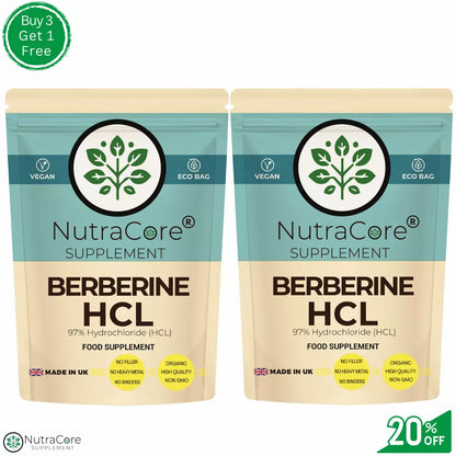 Berberine 600mg Capsules-(97%HCL)-Heart Health, Weight Loss & Blood Sugar Health