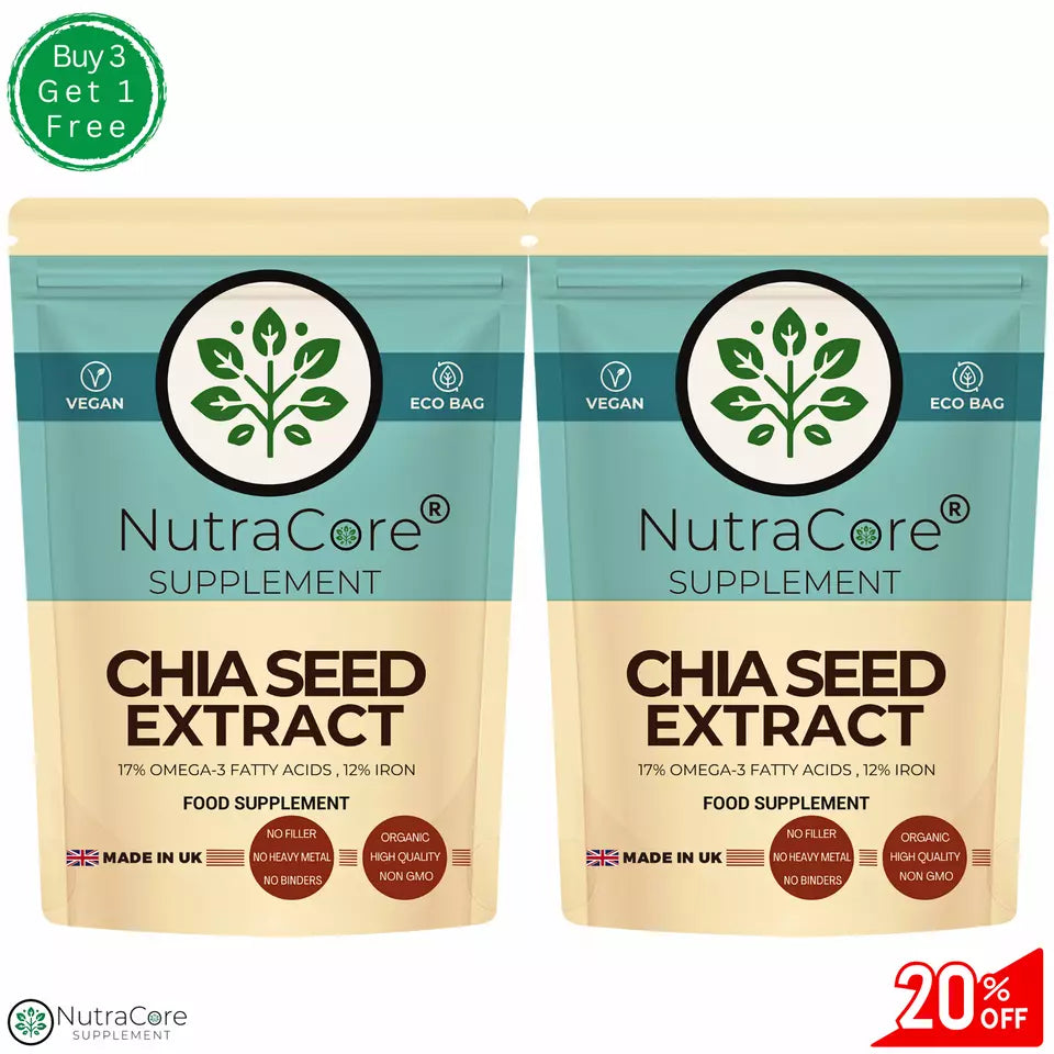 Chia Seed Capsules, 500mg Capsules, (17% Omeg 3 ) Cholesterol & Weight Control