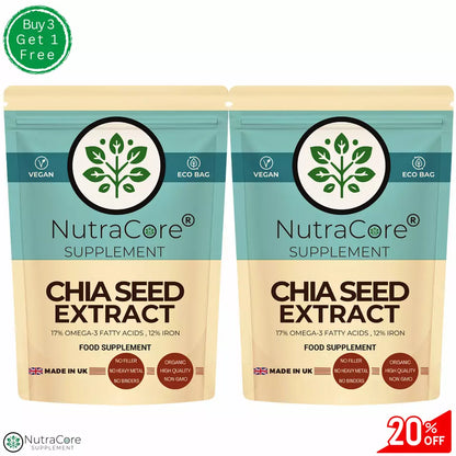 Chia Seed Capsules, 500mg Capsules, (17% Omeg 3 ) Cholesterol & Weight Control