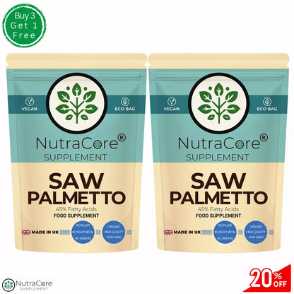 Saw Palmetto Capsules 600mg-(45% Fatty Acids )-Vegan ,Hair Loss &Prostate Health