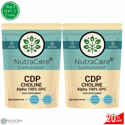CDP Choline 600mg Alpha 100% GPC Capsules Natural Citicoline Supplement Vegan