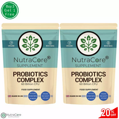 Probiotics Complex For Gut Health-60 Billion CFU - 15 Active Bacteria-Vegan Caps